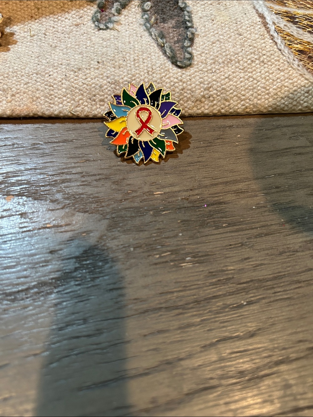 Multicolor Ribbon Flower Enamel Pin - Women Accessories